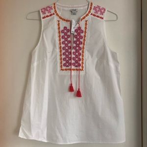 J crew multicolored shirt with tassels